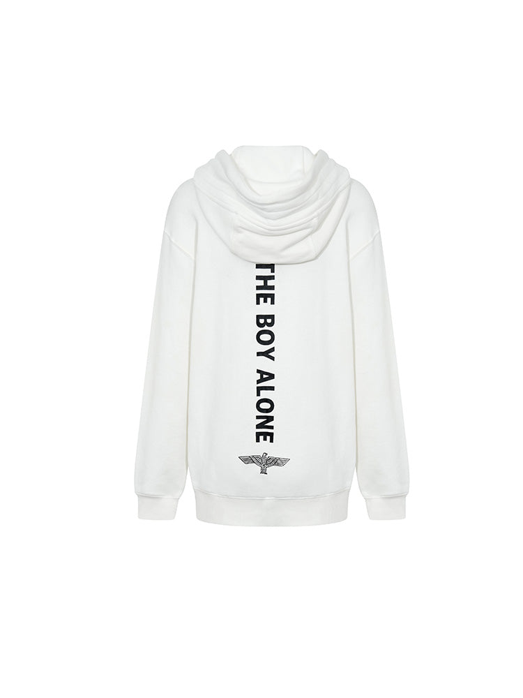 Letter Print Zipper Long Sleeve Hoodie Jacket