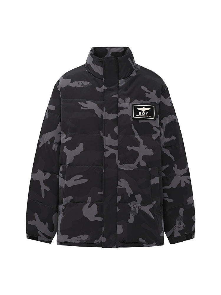 ALL OVER PRINT TUSKER TEMPLE PUFFER PARKA BLACK