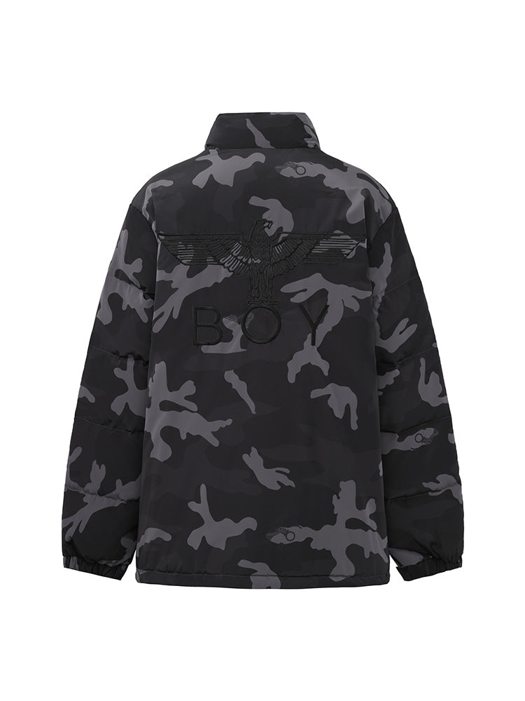 ALL OVER PRINT TUSKER TEMPLE PUFFER PARKA BLACK