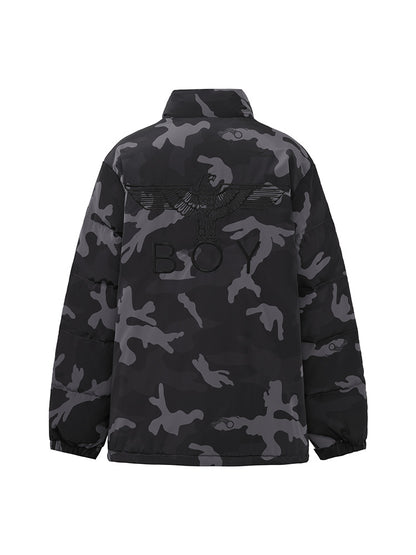 ALL OVER PRINT TUSKER TEMPLE PUFFER PARKA BLACK