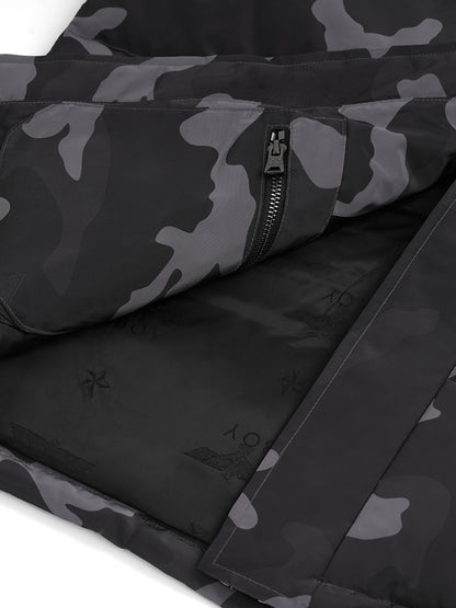 ALL OVER PRINT TUSKER TEMPLE PUFFER PARKA BLACK