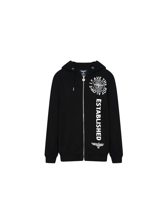 Graphic Zipper  Long Sleeve Hoodie Jacket